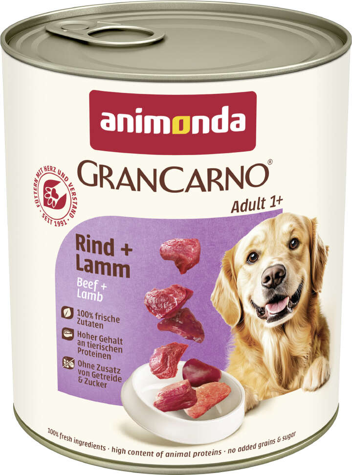 animonda Hunde-Nassfutter GranCarno Adult Rind + Lamm
